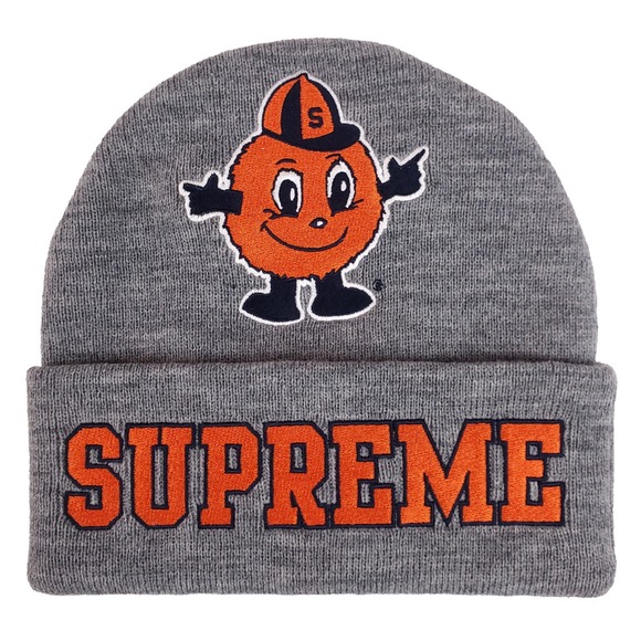 Supreme Syracuse Orange Mitchell & Ness NCAA Cuff Knit Hat‎ Beanie Cap Gray New